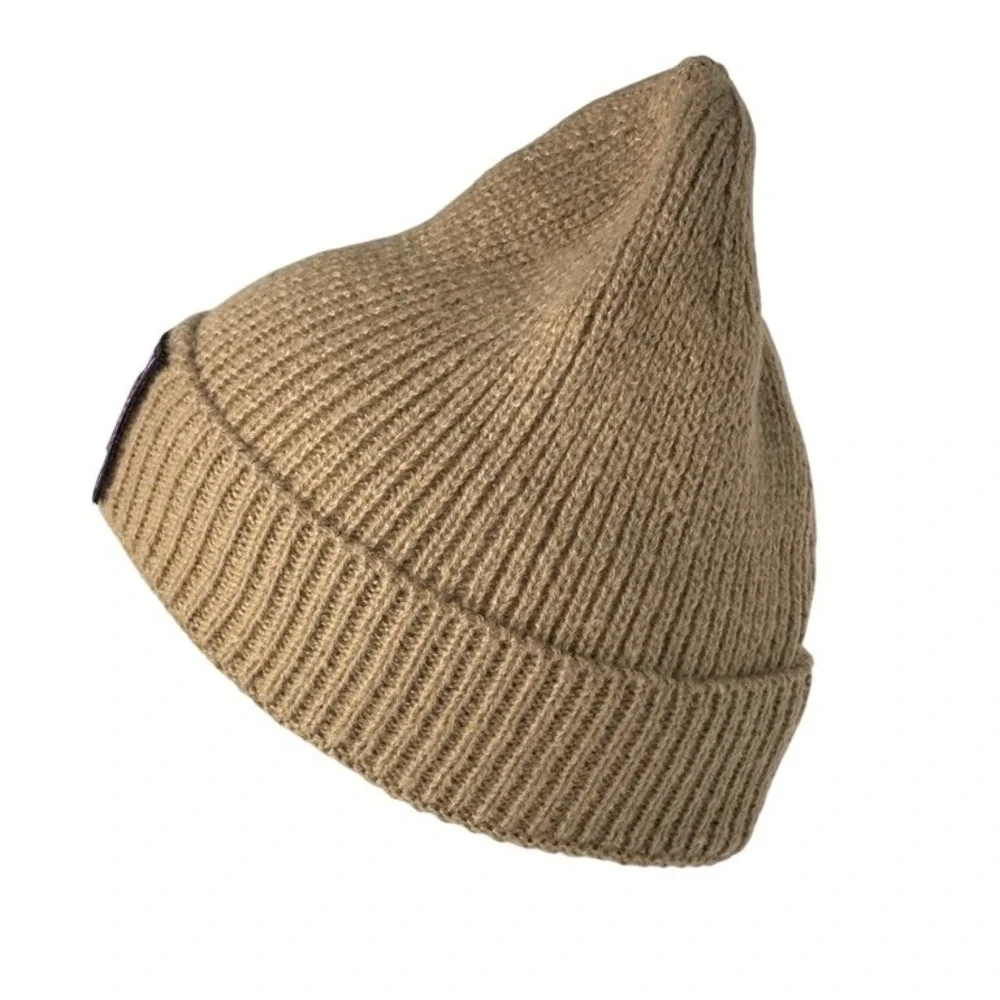 Unisex Knit Cap Beanie Double Layer Winter Hat‎ Tan NEW Outdoor Gorpcore OS